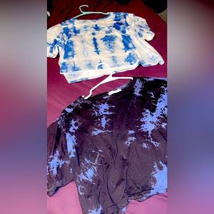 blue tye dye crop tops